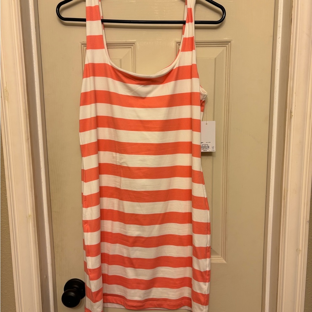 NWT SO Orange and White Striped Dress